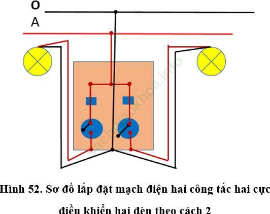 Lý thuyết, Trắc nghiệm Công nghệ 9 Bài 8 (có đáp án): Thực hành: Lắp mạch điện hai công tắc hai cực điều khiển hai đèn ảnh 3