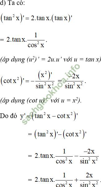 Bài 3: Đạo hàm của hàm số lượng giác - Giải BT Toán 11 hình ảnh 30