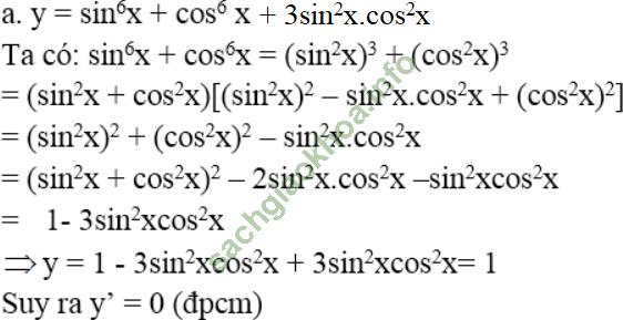 Bài 3: Đạo hàm của hàm số lượng giác - Giải BT Toán 11 hình ảnh 36