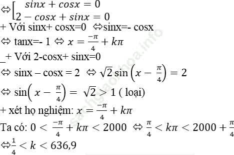 Tìm số nghiệm của phương trình lượng giác trong khoảng, đoạn ảnh 2