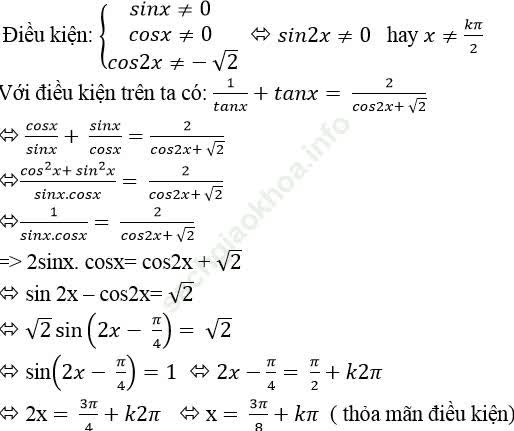 Phương trình quy về phương trình bậc nhất đối với sinx và cosx ảnh 83