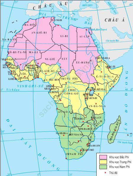Lý thuyết & Trắc nghiệm Bài 32: Các khu vực châu Phi ảnh 1