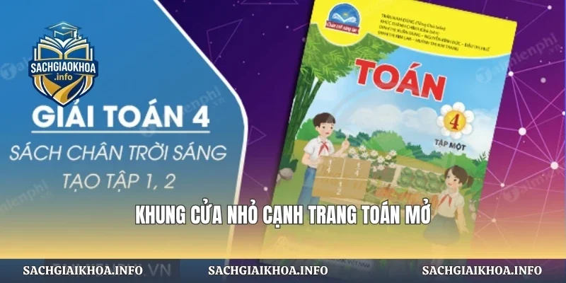 Khung cửa nhỏ cạnh trang toán mở
